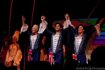 Tony Sheldon (Bernadette), Will Swenson (Tick/Mitzi) and Nick Adams (Adam/Felicia) Photo